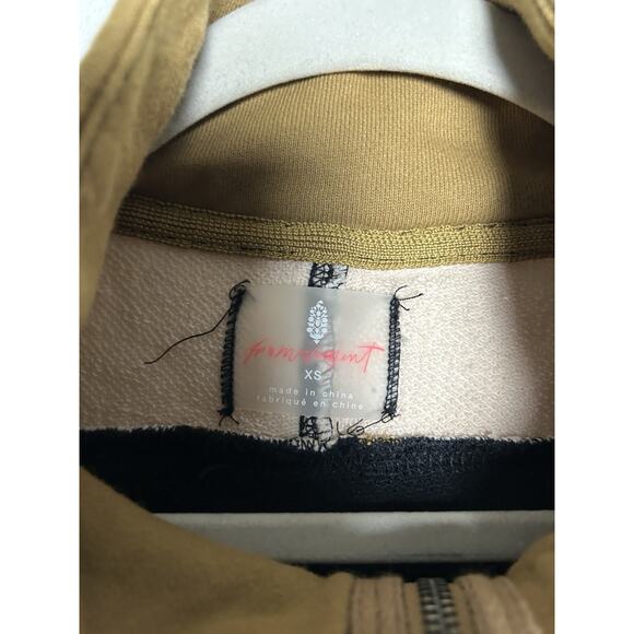 Free People Movement Split Second Half Zip Athleisure Heather Black Tan Rose XS - Picture 2 of 7